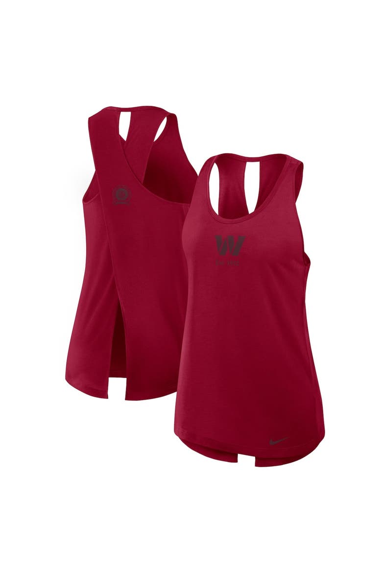 Women's Nike Burgundy Washington Commanders Glory Crisscross Performance Tank Top, Main, color, Burgundy