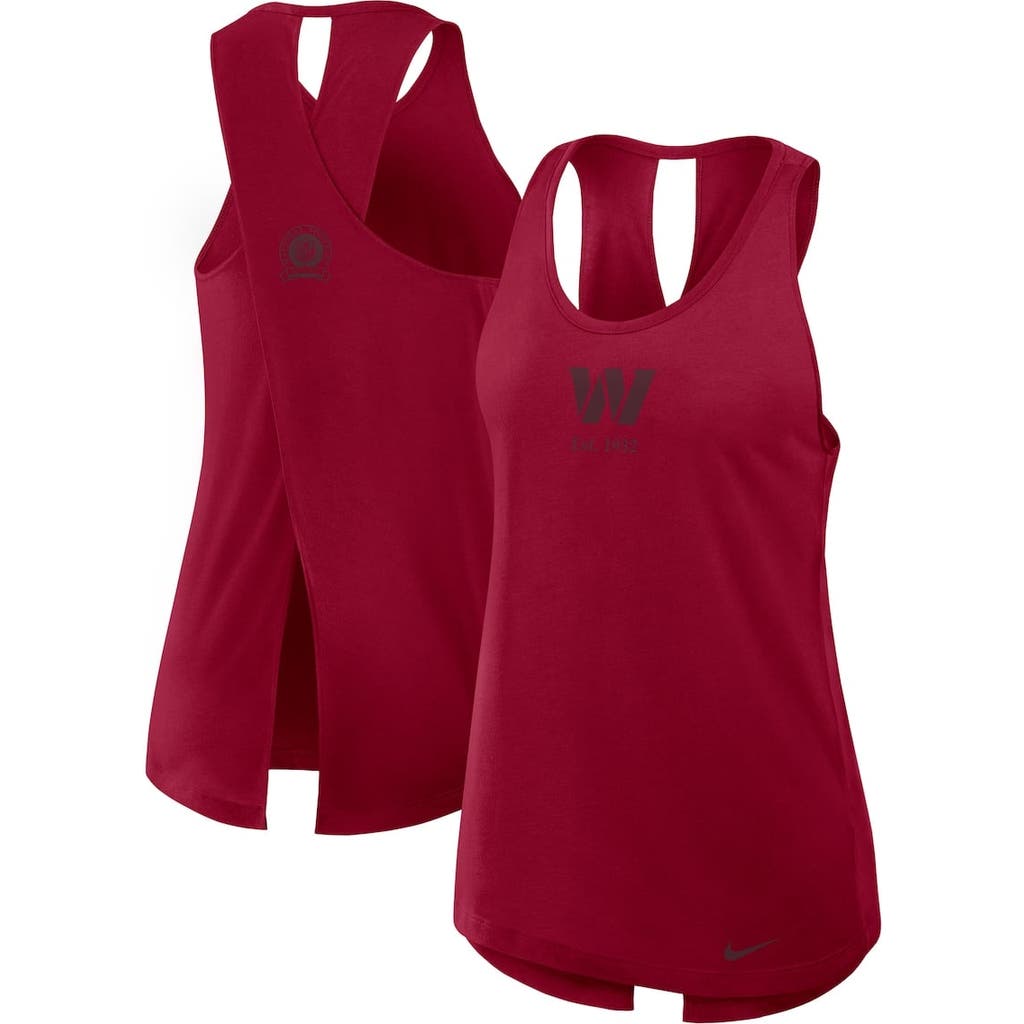 Nike Burgundy Washington Commanders Glory Crisscross Performance Tank Top
