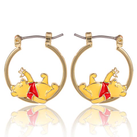 Winnie The Pooh Hoop Earrings