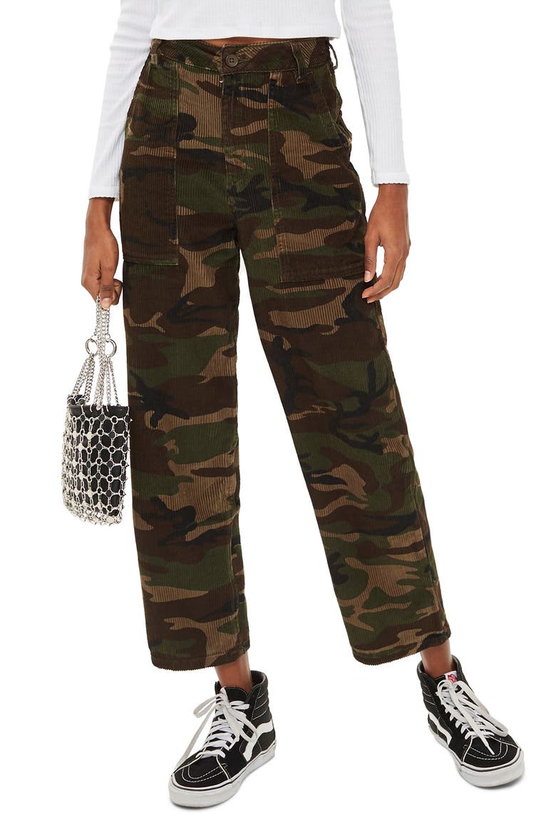 Sonny Camouflage Corduroy Trousers, Main, color, OLIVE MULTI
