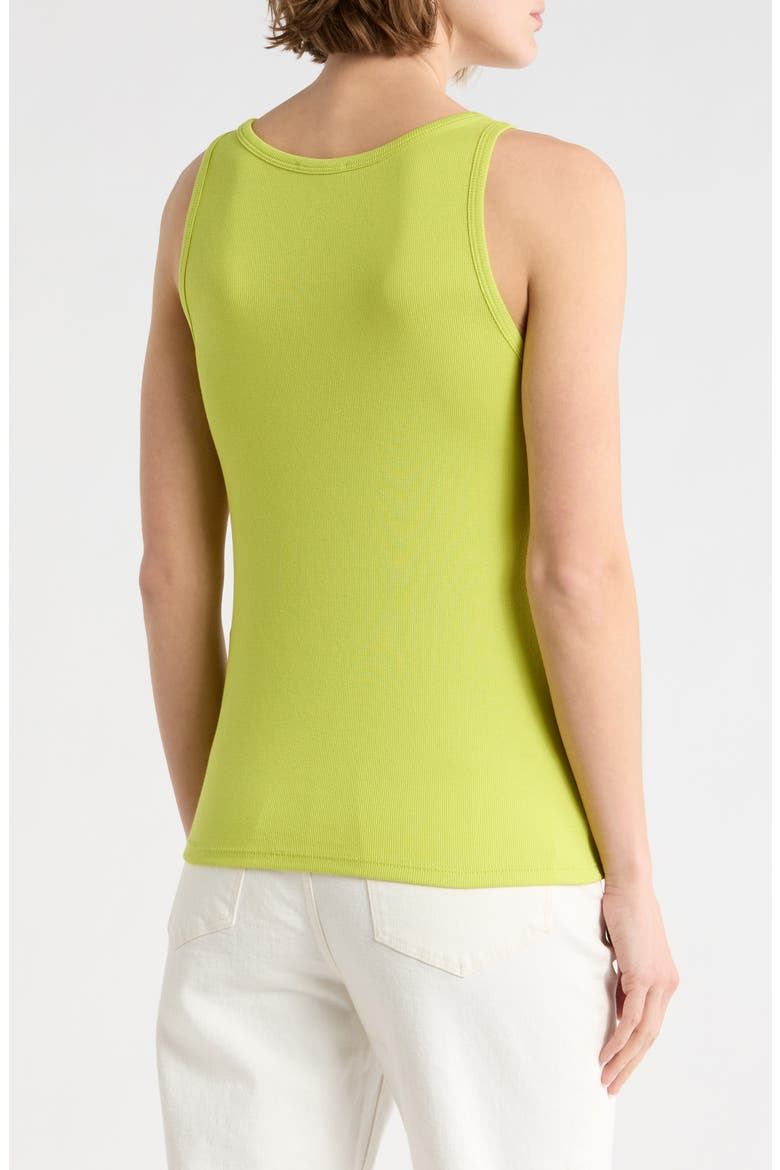 Slim Fit Scoop Neck Stretch Cotton Tank, Alternate, color, CHARTREUSE
