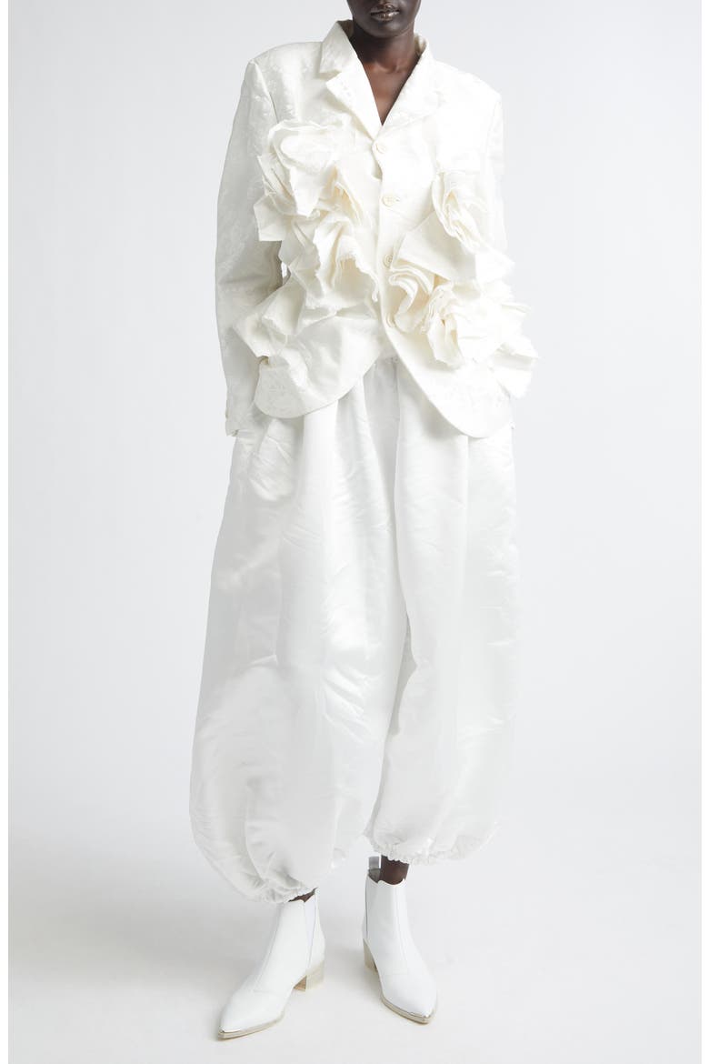 Floral Damask Single Breasted Blazer, Alternate, color, OFF-WHITE