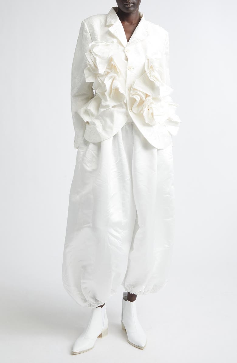 Comme des Garçons Floral Damask Single Breasted Blazer, Alternate, color, Off-White