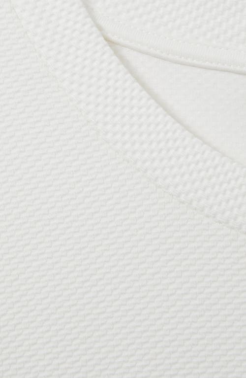 Reiss Off White Textured Crew-neck T-shirt In White