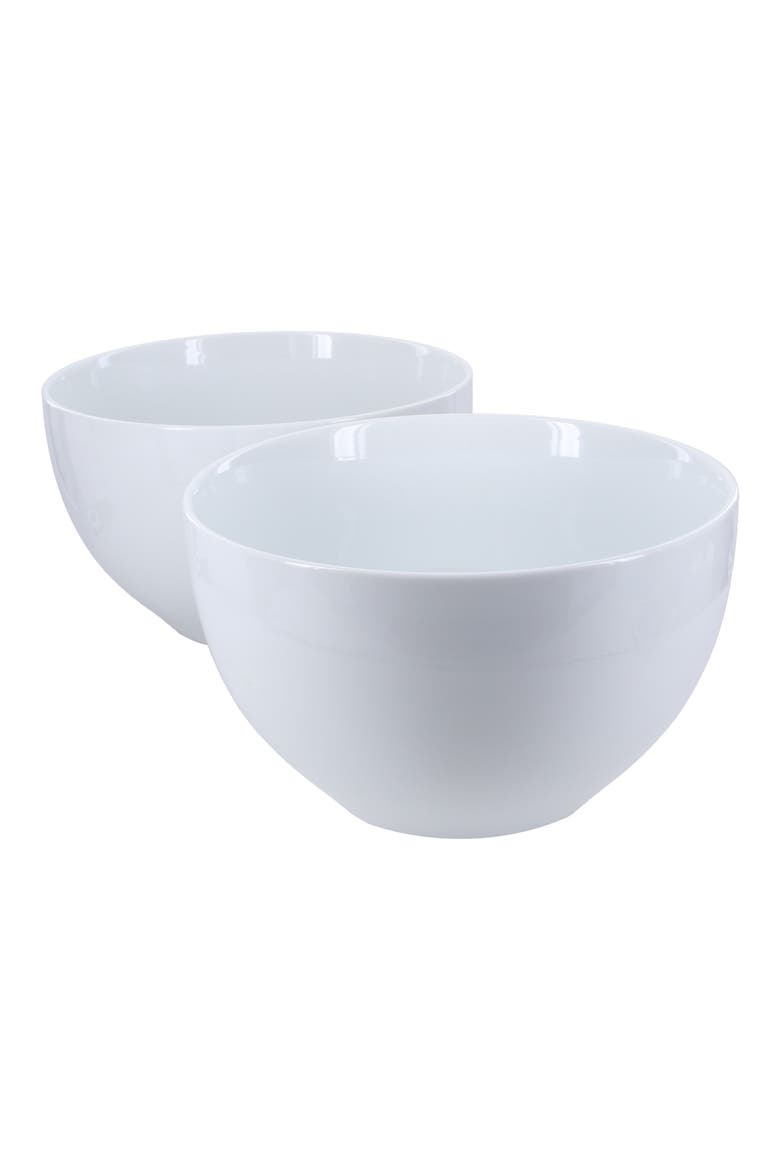 Set of 2 Conical Serving Bowls, Main, color, WHITE