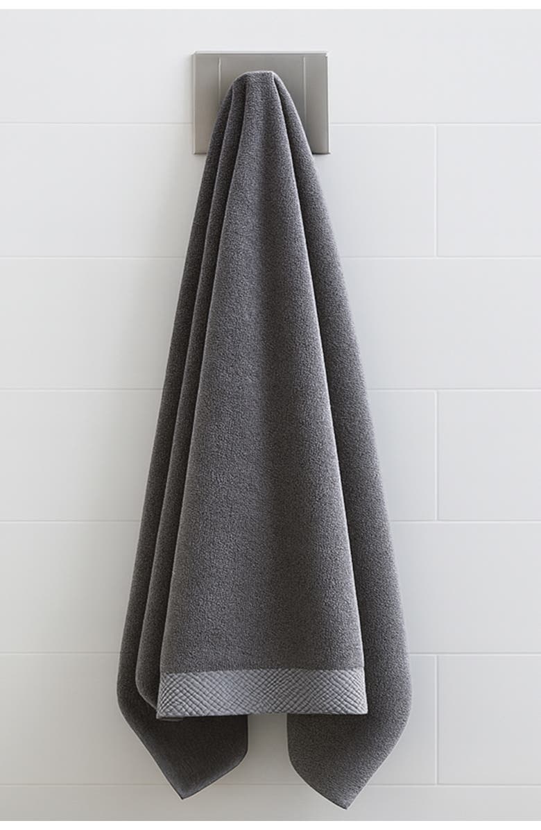 BedVoyage Melange Viscose Cotton Blend Odor & Mildew Resistant Bath Sheet Towel, 1pc, Alternate, color, Charcoal