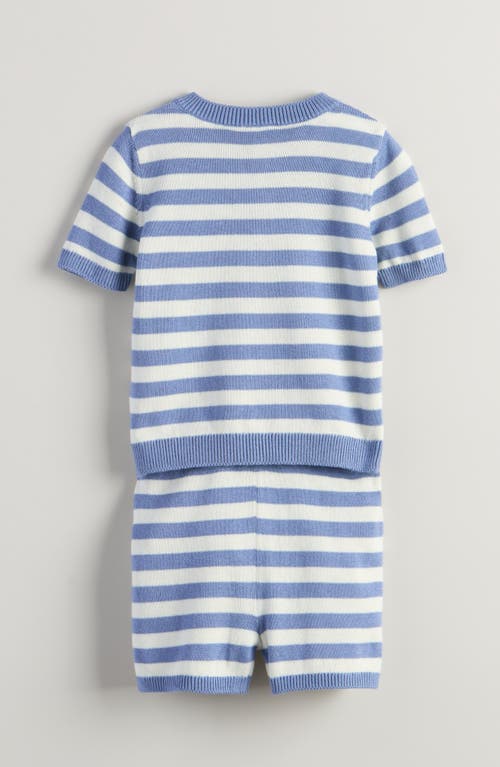 Nordstrom Stripe Short Sleeve Knit Henley & Shorts Set In Blue