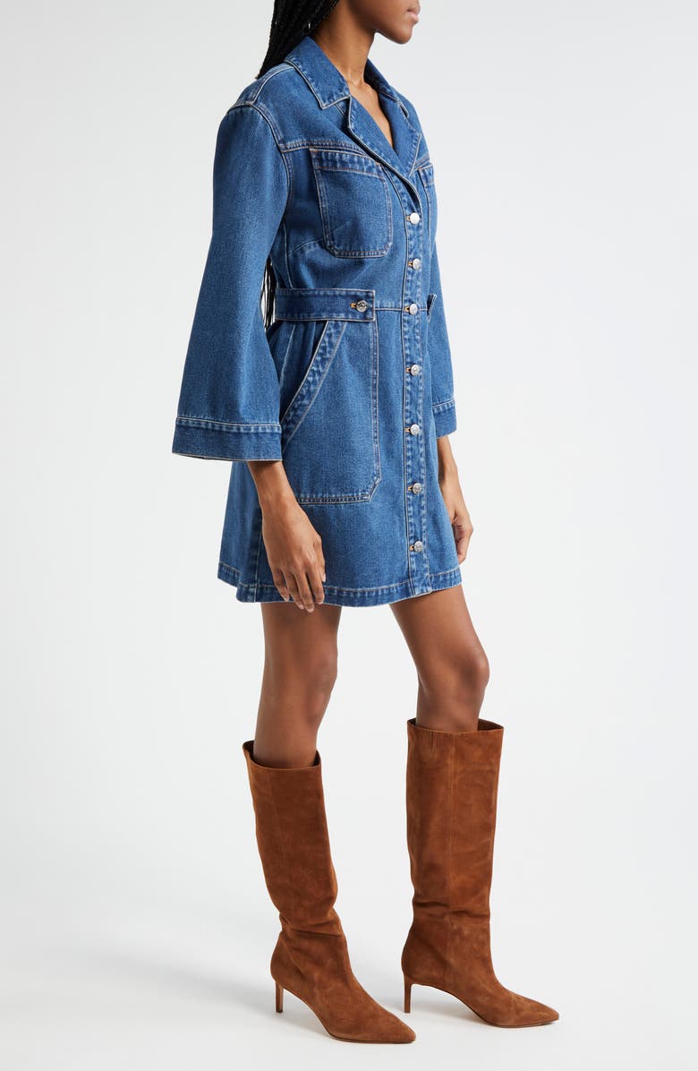 Veronica Beard McKinely Long Sleeve Denim Minidress, Alternate, color, 