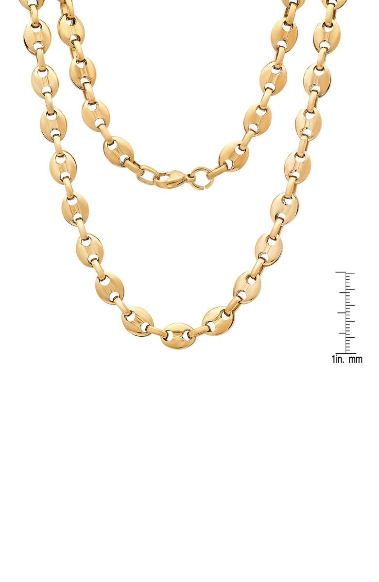 HMY JEWELRY Men's Puff Mariner Chain Necklace, Alternate, color, Gold