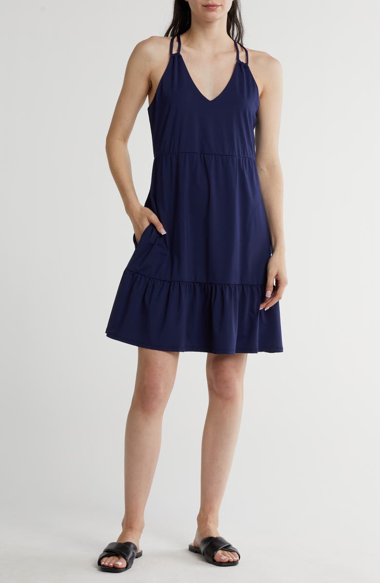 Tommy Bahama Double Strap Cover-Up Dress, Main, color, Mare Navy