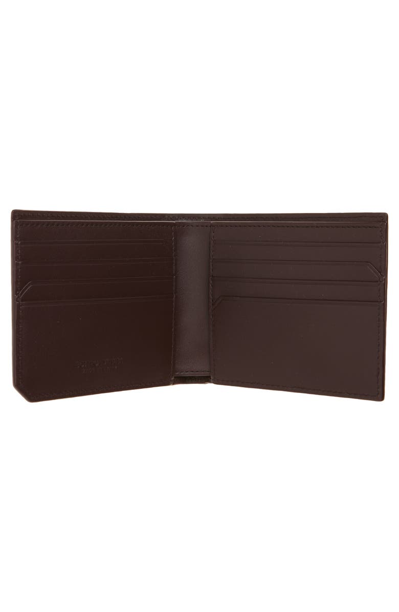 Bottega Veneta Intrecciato Leather Bifold Wallet, Alternate, color, Dark Barolo/ Silver