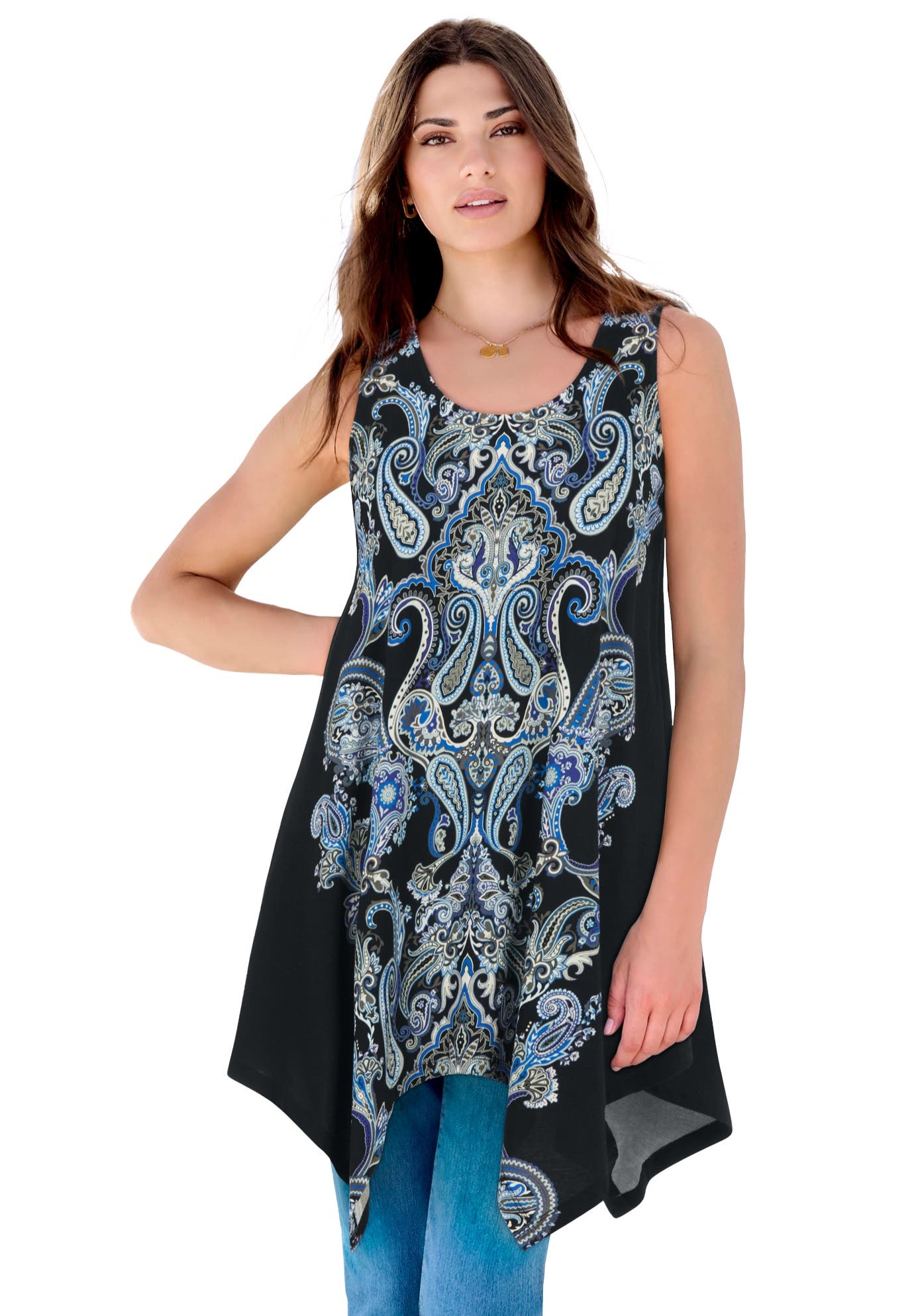 selected BLACK MIRRORED PAISLEY