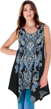 Roaman's Plus Size Handkerchief Hem Tunic Tank Top