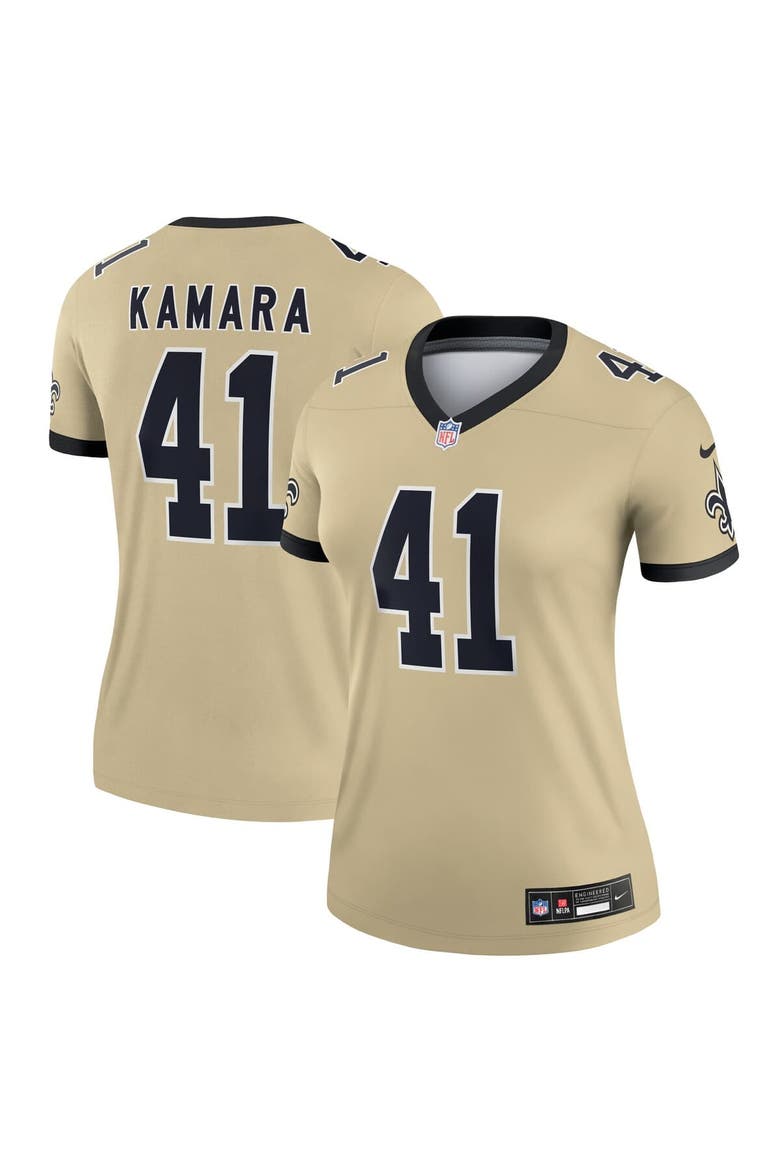 Women's Nike Alvin Kamara Gold New Orleans Saints Gameday Golds Alternate Legend Player Performance Top, Main, color, Gold