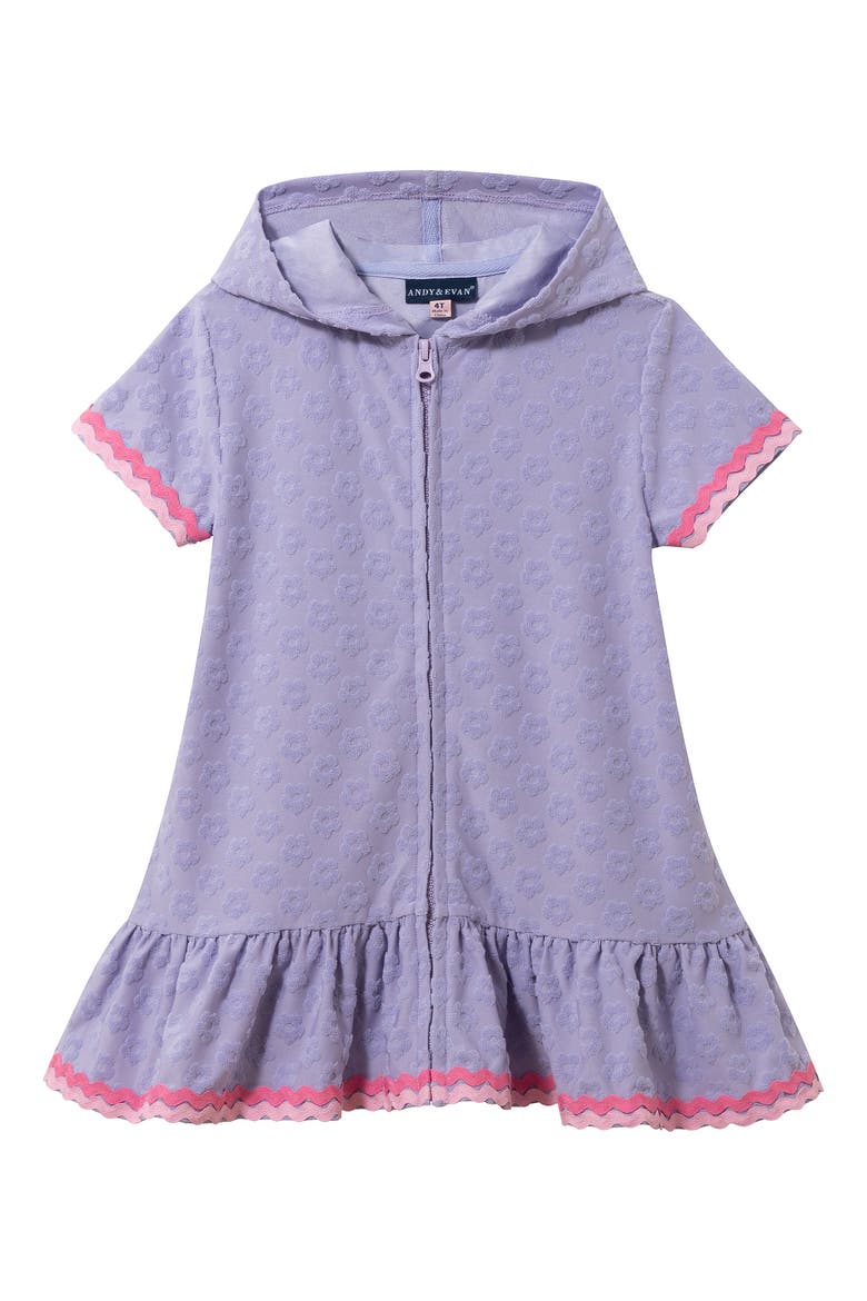 Kids' Tropical Jacquard Terry Cover-Up Dress, Main, color, PURPLE