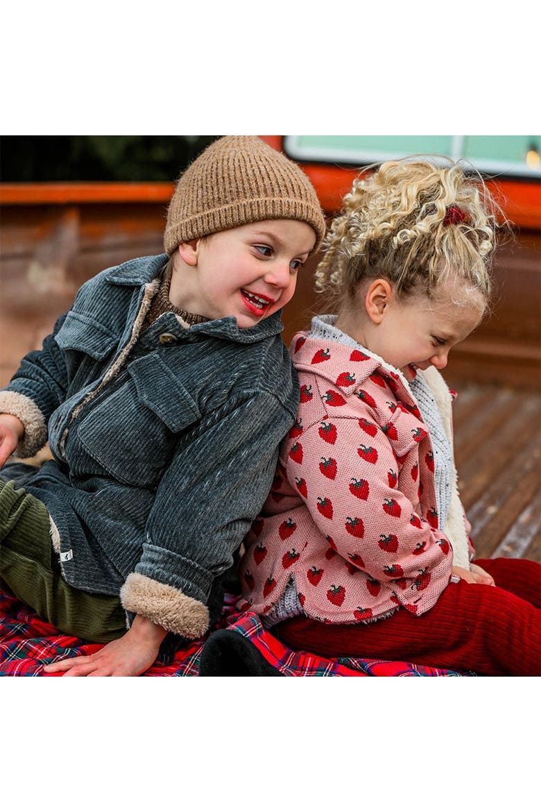 Corduroy With Snowdrift Shacket-Little Kid, Alternate, color, Charcoal