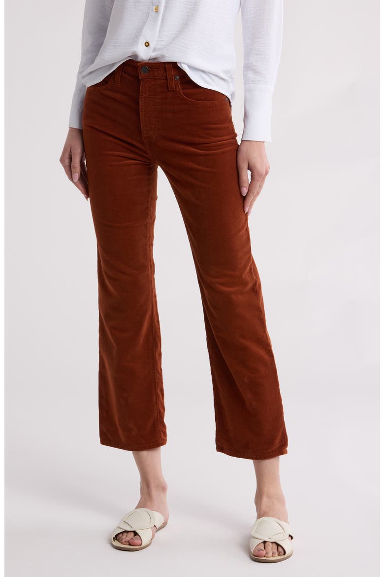 The Rhett High Waist Crop Corduroy Jeans, Main, color, FIRED COPPER
