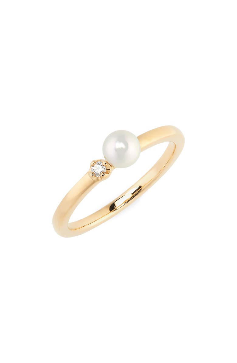 Mikimoto Cultured Pearl & Diamond Ring, Main, color, 