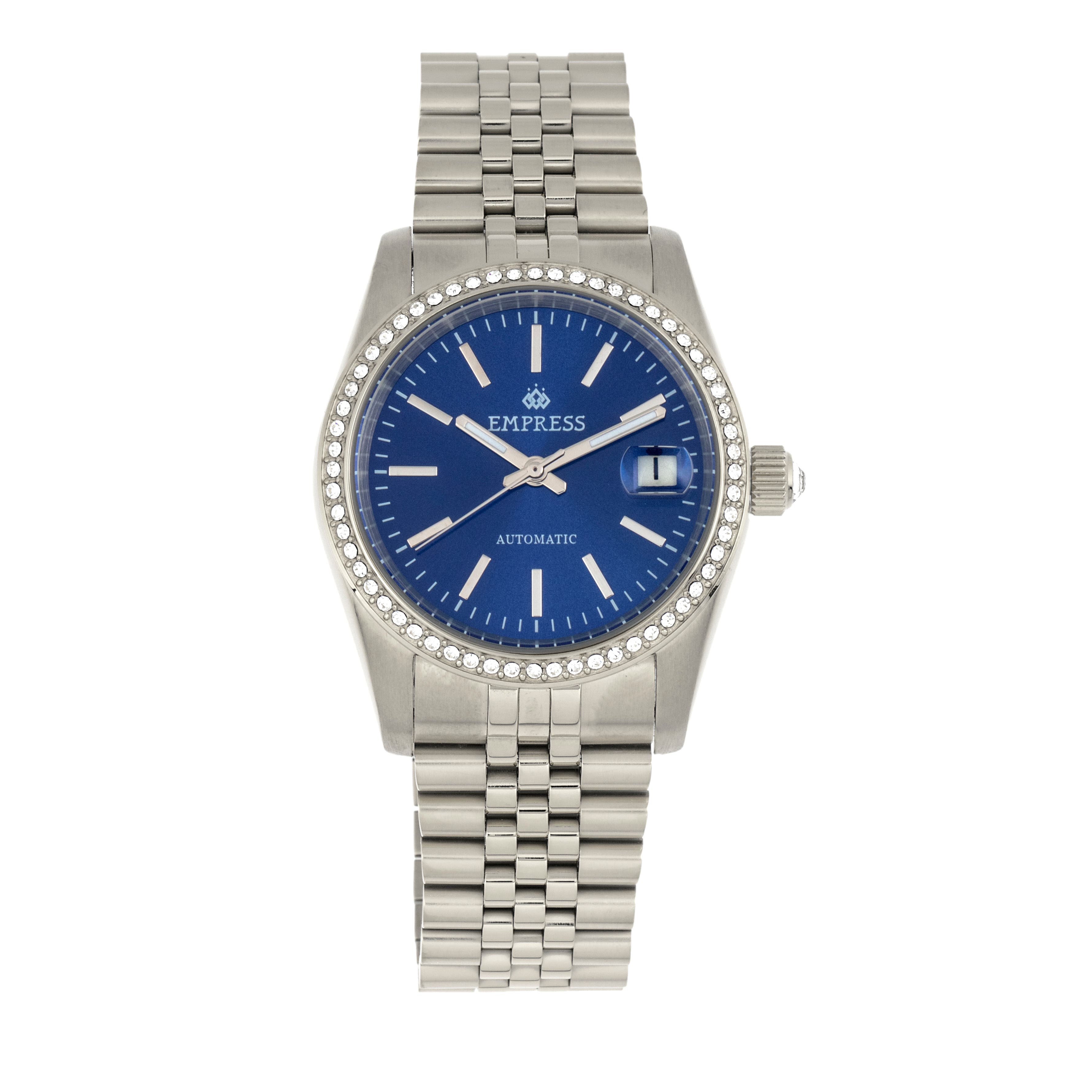 Empress Constance Automatic Bracelet Watch with Date in Blue 