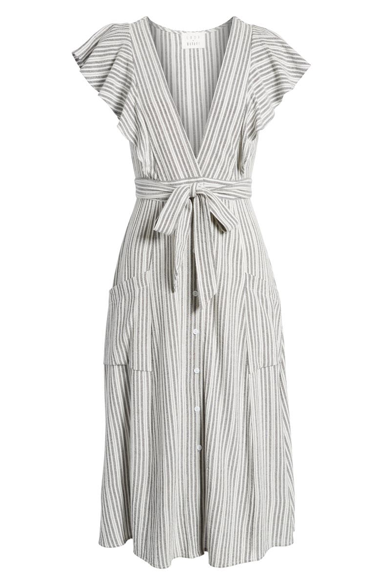 Lost + Wander Kika Tie Waist Midi Dress, Alternate, color,