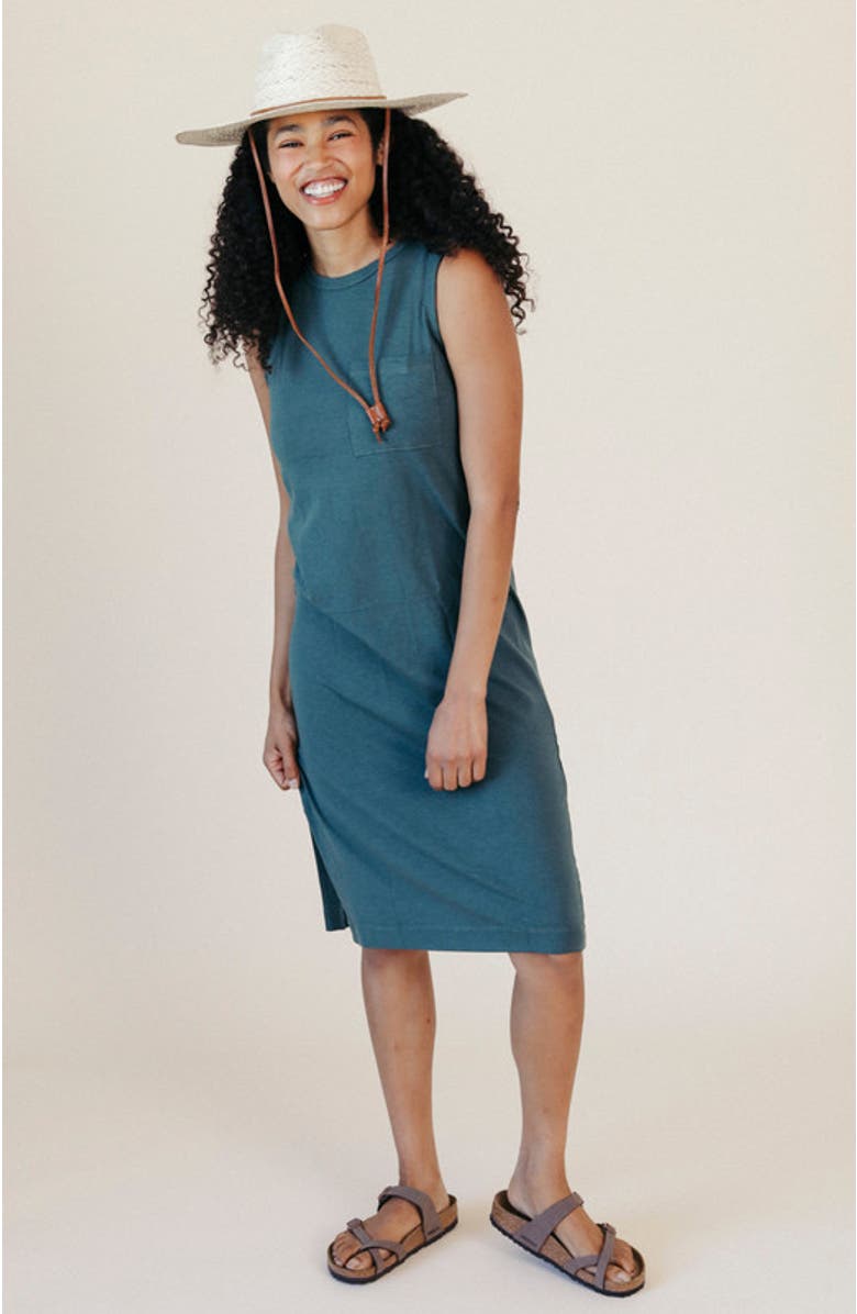 POPLINEN Plus Sophie Tank Jersey Dress, Alternate, color, Pine