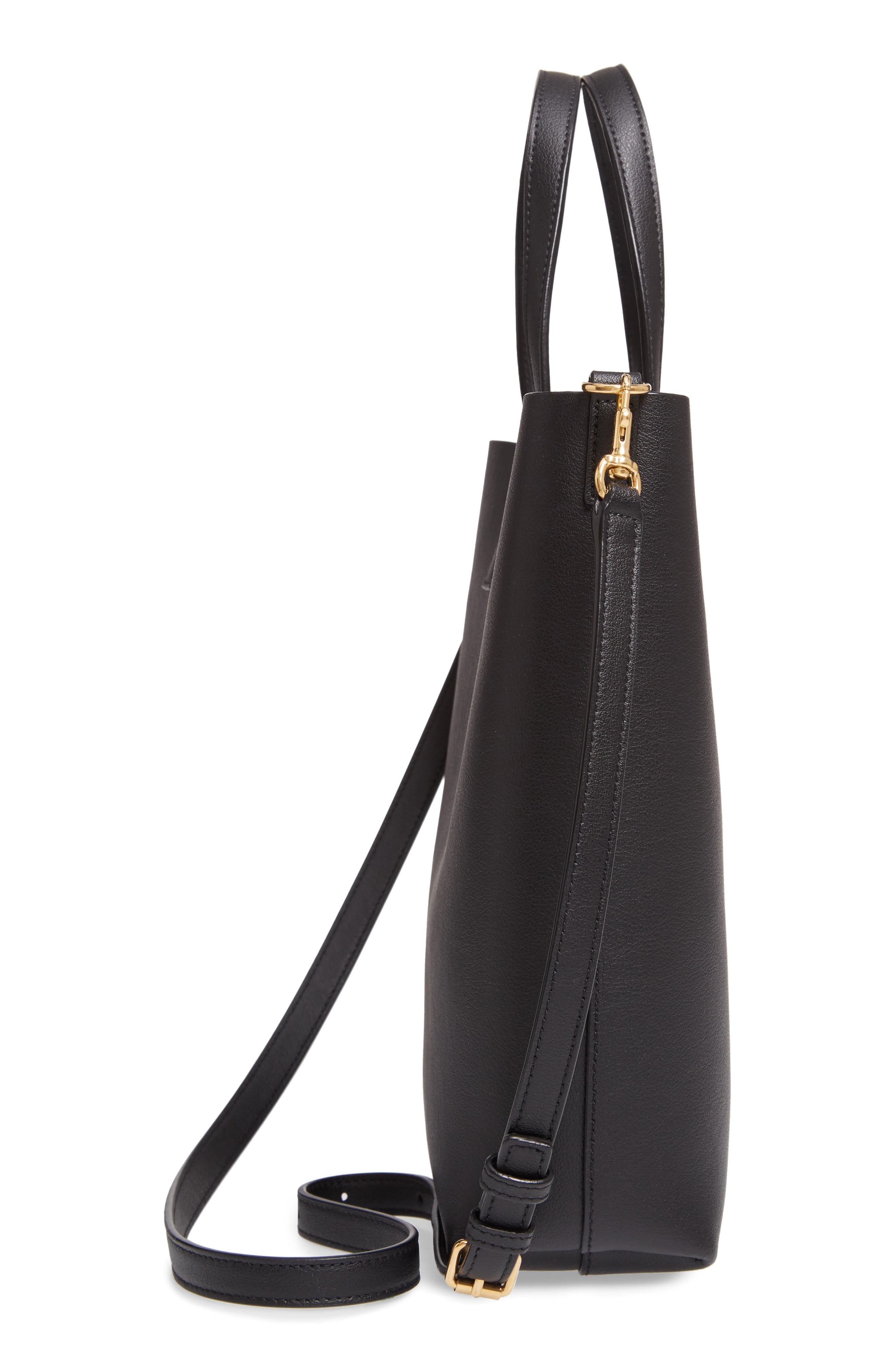 Toy Leather Shopping Tote, Alternate, color, NOIR