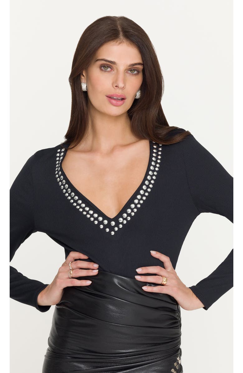 Generation Love Nolan Studded Top, Alternate, color, Black