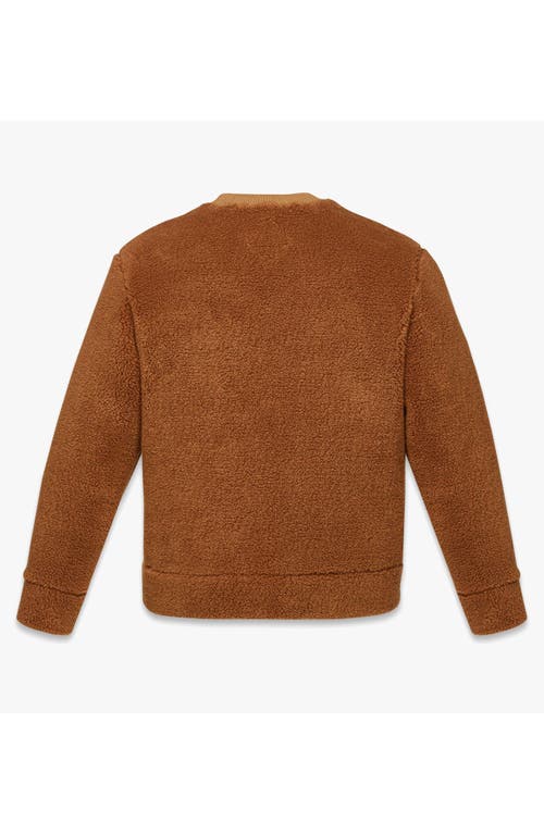Mcm Monogram-pocket Fleece Sweatshirt In Cognac