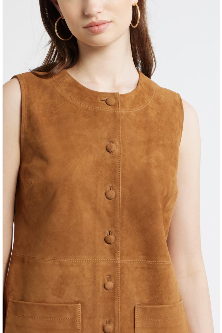 Suede Sheath Dress, Alternate, color, TAN