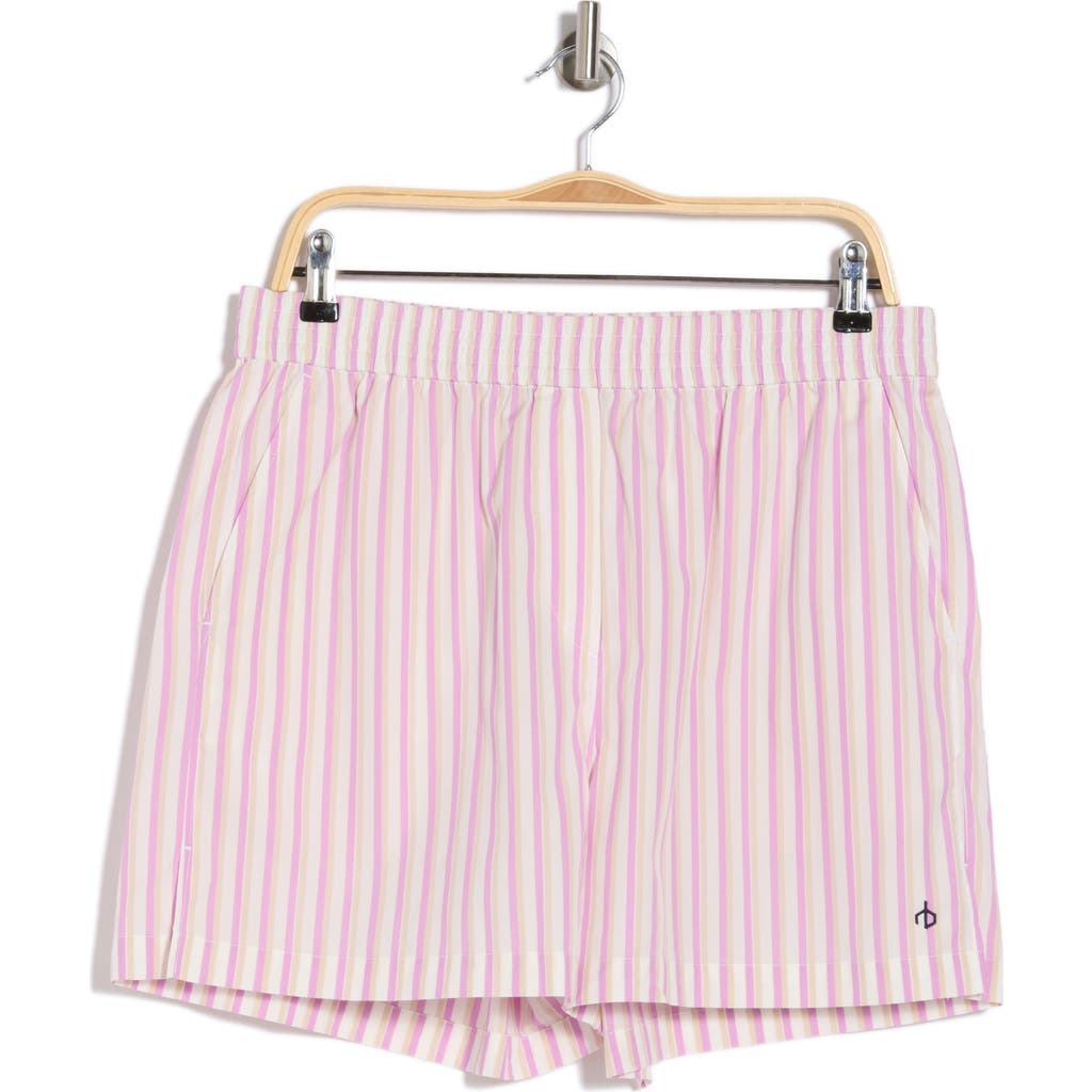 Rag & Bone Emma Stripe Shorts In Pink Stripe
