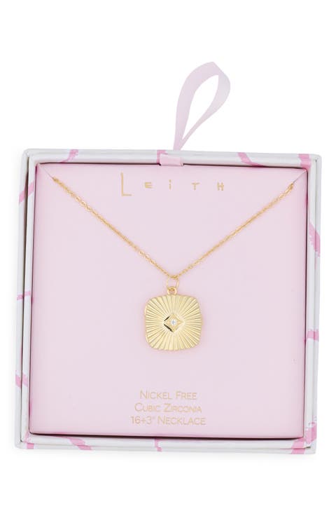 Fluted Square Locket Necklace
