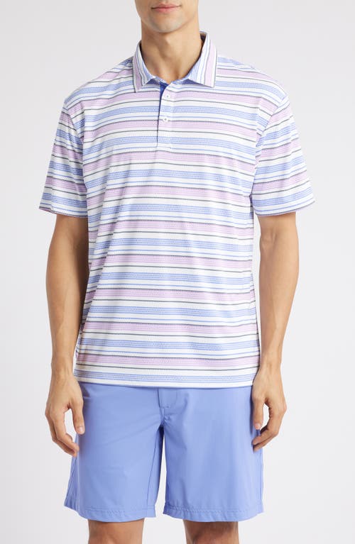 Swannies Tracks Stripe Golf Polo In Iris