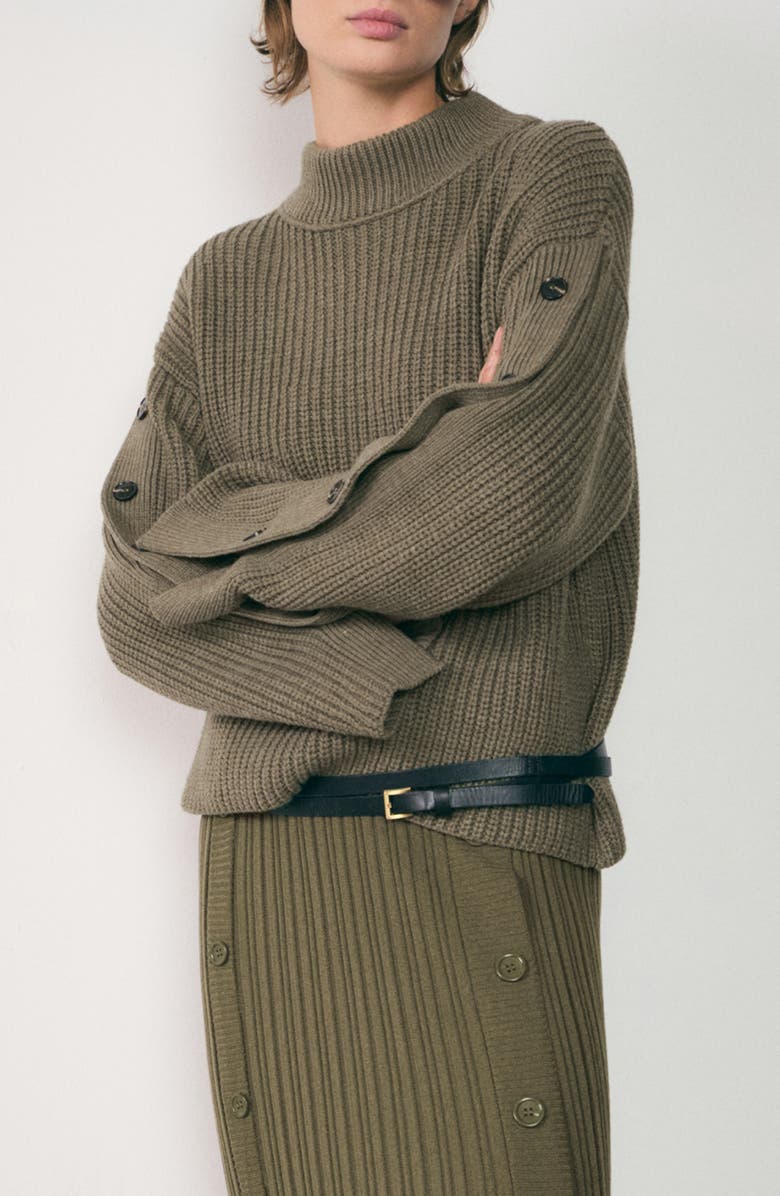 MANGO Button Detail Knit Sweater, Main, color, 