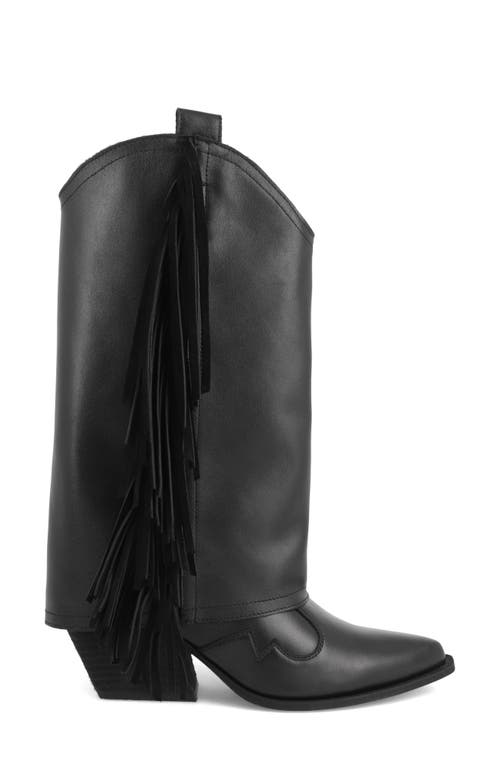 Mia Deston Pointed Toe Western Boot In Black