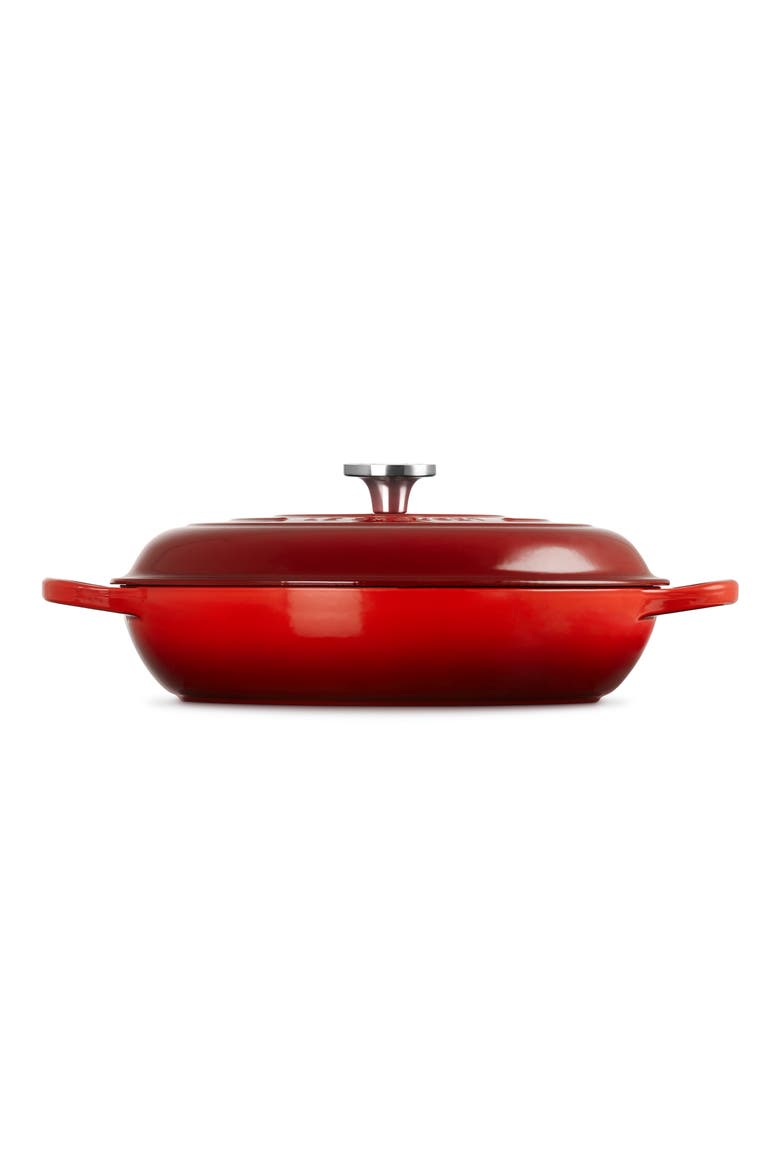 Enameled Cast Iron Braiser, Alternate, color, CERISE