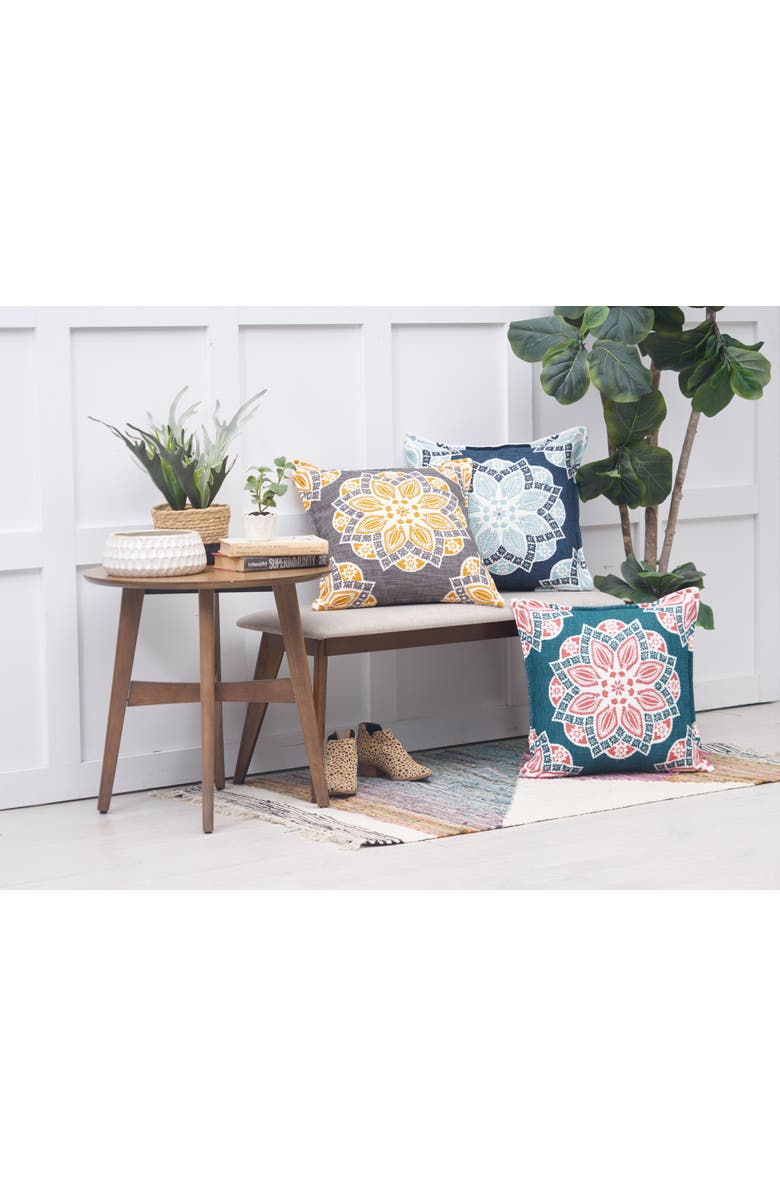 C&F Home Mary Geometric Medallion Cotton Decorative Throw Pillow, Alternate, color, Blue