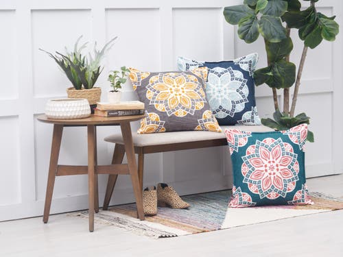 C & F Home C&f Home Mary Geometric Medallion Cotton Decorative Throw Pillow In Yellow