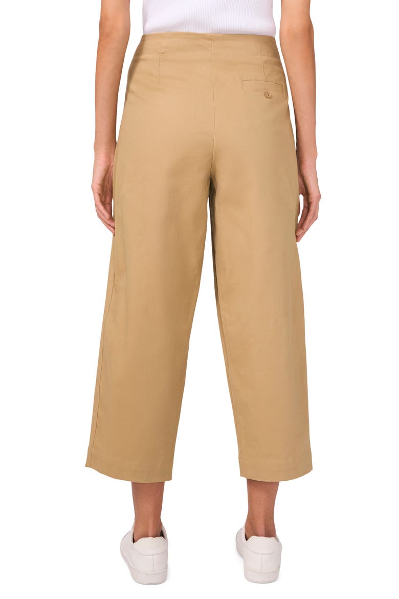 Pleated Front Barrel Leg Twill Pants, Alternate, color, CAMEL