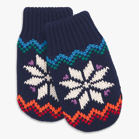 Baby Fleece-Lined Snowflake Fair Isle Mittens