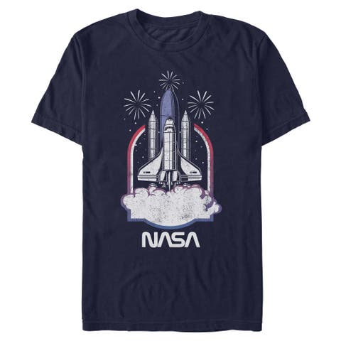 Men's NASA Distressed Rocket Launch  Graphic T-Shirt