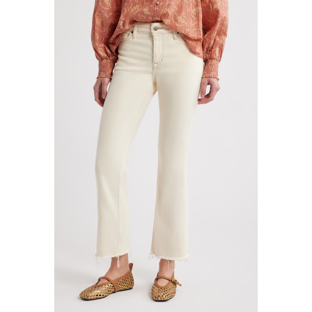 TREASURE & BOND TREASURE & BOND FRAYED MID RISE KICK FLARE JEANS
