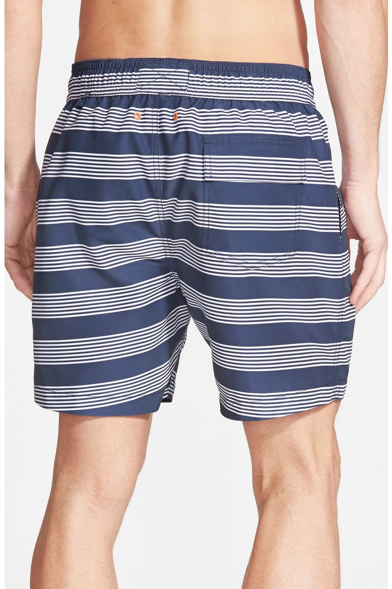 'Stripe Grannis' Swim Trunks, Alternate, color, NAVY STRIPE