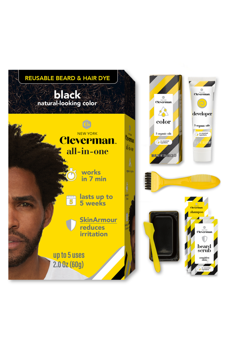 Coarse & Coily Hair · Reusable Beard & Hair Dye Kit, Main, color, Black