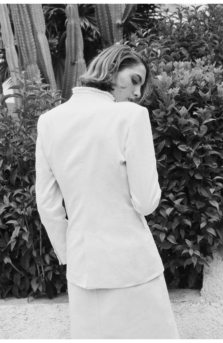 H&M Frayed Blazer, Alternate, color, White