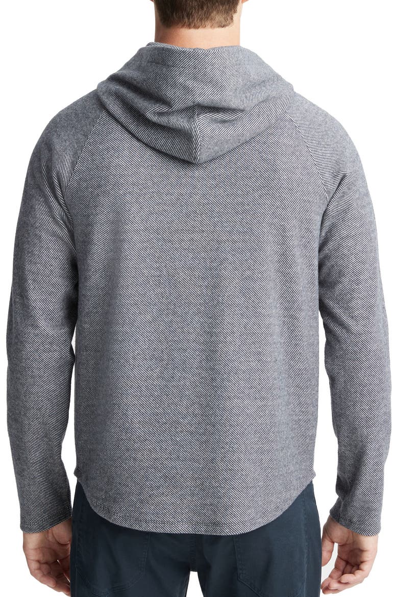 Broken Twill Hoodie, Alternate, color, COASTAL/ OFF WHITE
