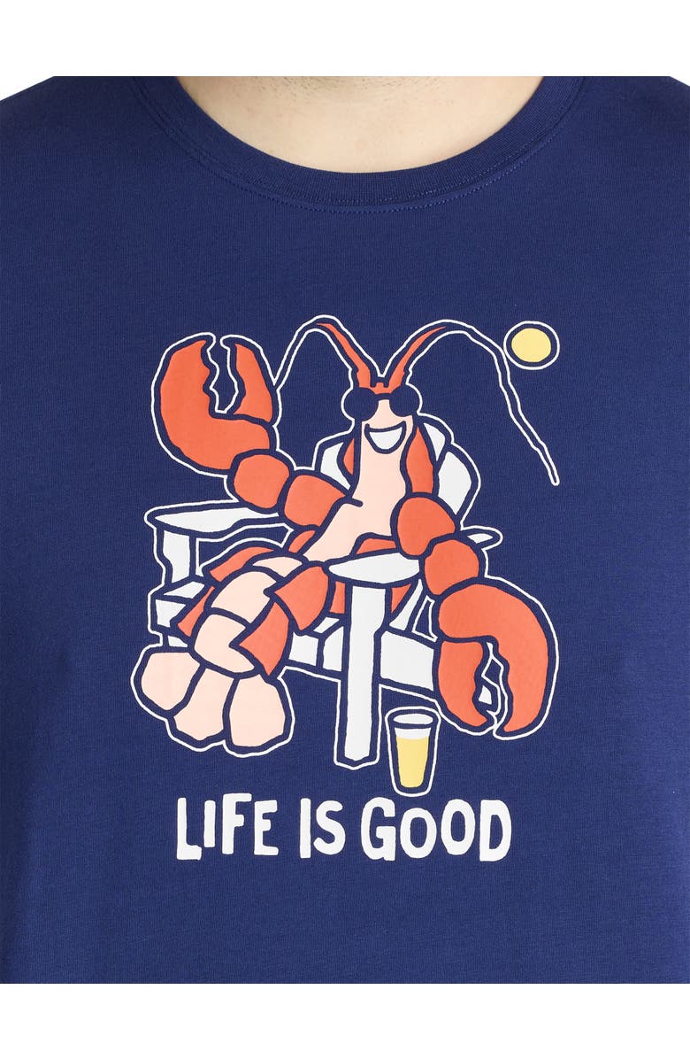 LIFE IS GOOD Big & Tall Lobster Graphic Tee, Alternate, color, Navy