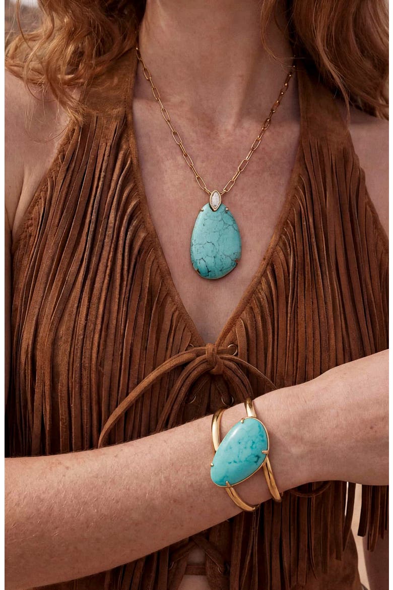 Desert Tide Reconstituted Turquoise Cuff, Alternate, color, TURQUOISE