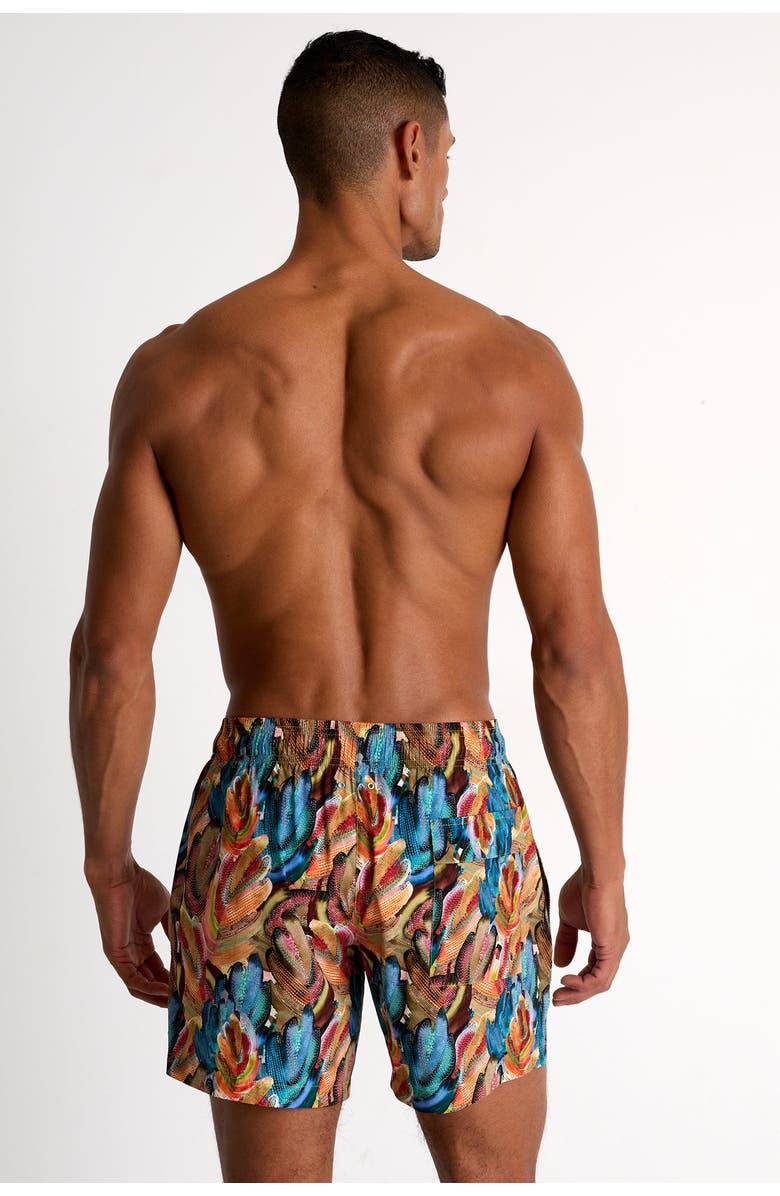 SHAN Classic fit stretch swim trunks, Alternate, color, Print