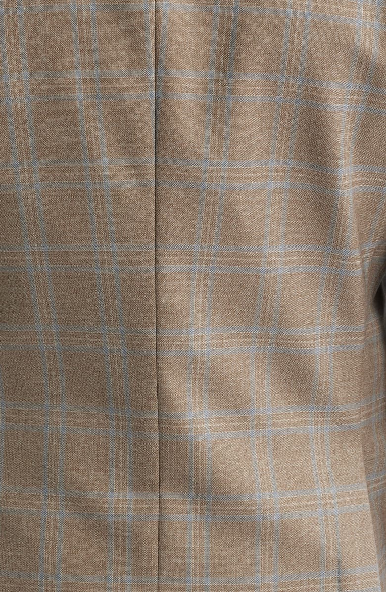 BOSS Hutson Slim Fit Brown Plaid Wool Sport Coat, Alternate, color, Open Brown