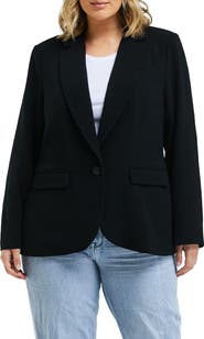 Estelle Megan One-Button Crepe Blazer